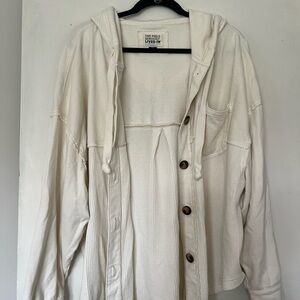 American Eagle Outfitters Off-White Hooded Utility Jacket